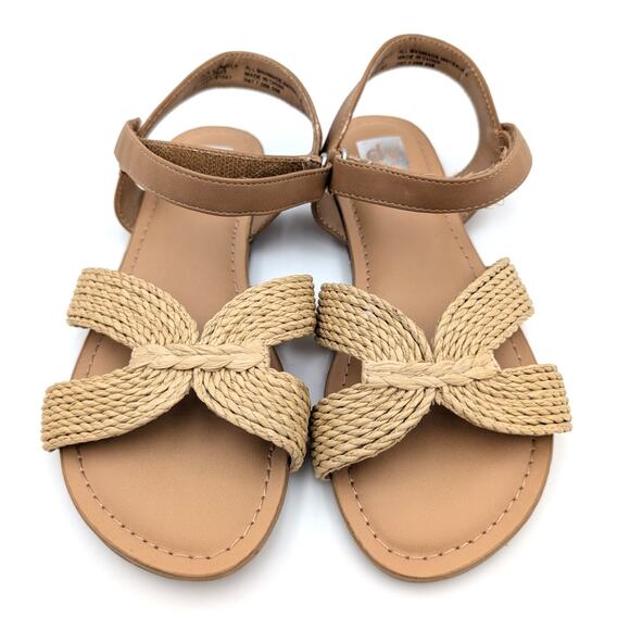DV Dolce Vita Kids' Chelly Raffia Sandal Faux Leather Tan Size US4 EU36 - Picture 3 of 10